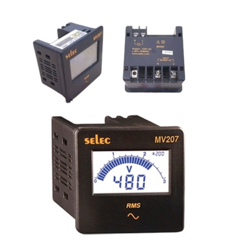 Đồng hồ tủ điện dạng số hiển thị dạng LCD, MV207 (72x72) Selec