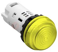 Đèn báo Idec vòm, bóng Led loại Unibody, 220V AC, Ø22, màu vàng, YW1P-2UQM3Y